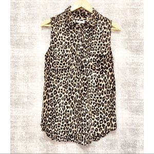 Equipment Sleeveless Slim Signature Silk Shirt S/P